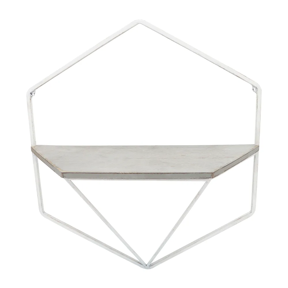 IRVINGMILL SET OF 2 WHITE WALL SHELF 17 (IN)