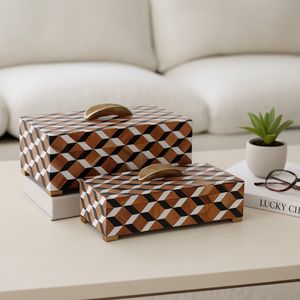 LAKEHAVEN SET OF 2 BLACK BOXES 6 (IN) 11