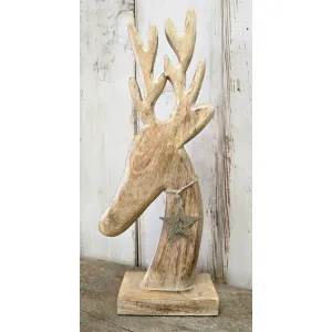 Natural Standing Deer Head 8x19in 1