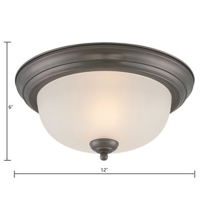 Harmony 12″ Wide 1-Light Flush Mount - Painted Bronze