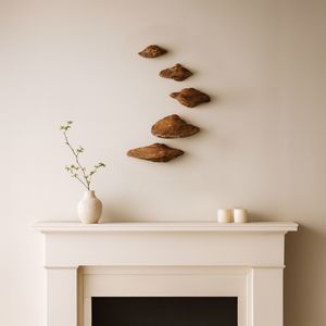 CLEOOAK SET OF 5 TAN WALL SCULPTURES 6 (IN) 10