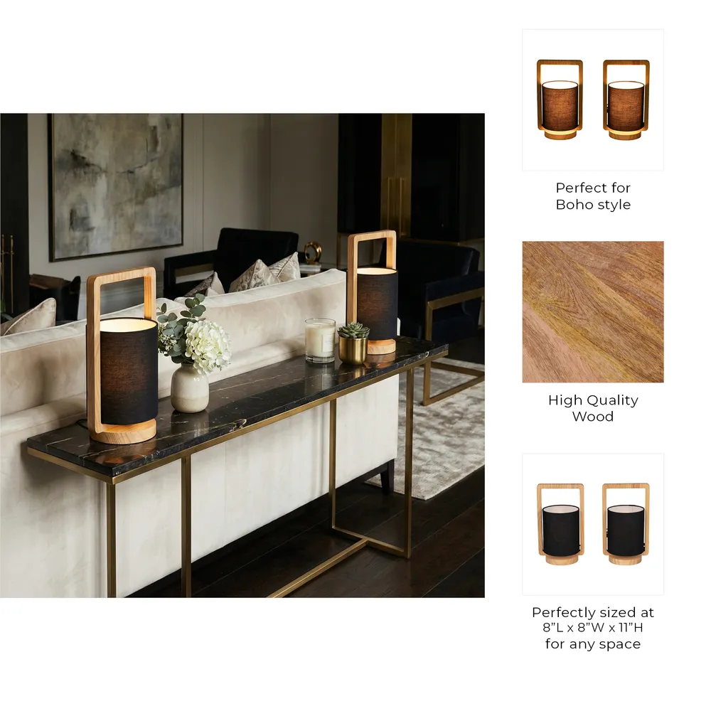 RHEA SET OF 2 BROWN LAMPS 11 (IN)