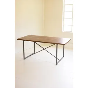 Rectangle Wood and Metal Dining / Display Table 6