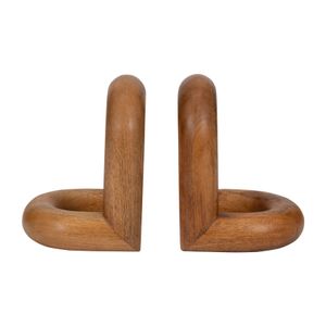 TRUEPORT SET OF 2 BROWN BOOKENDS 8 (IN) 1