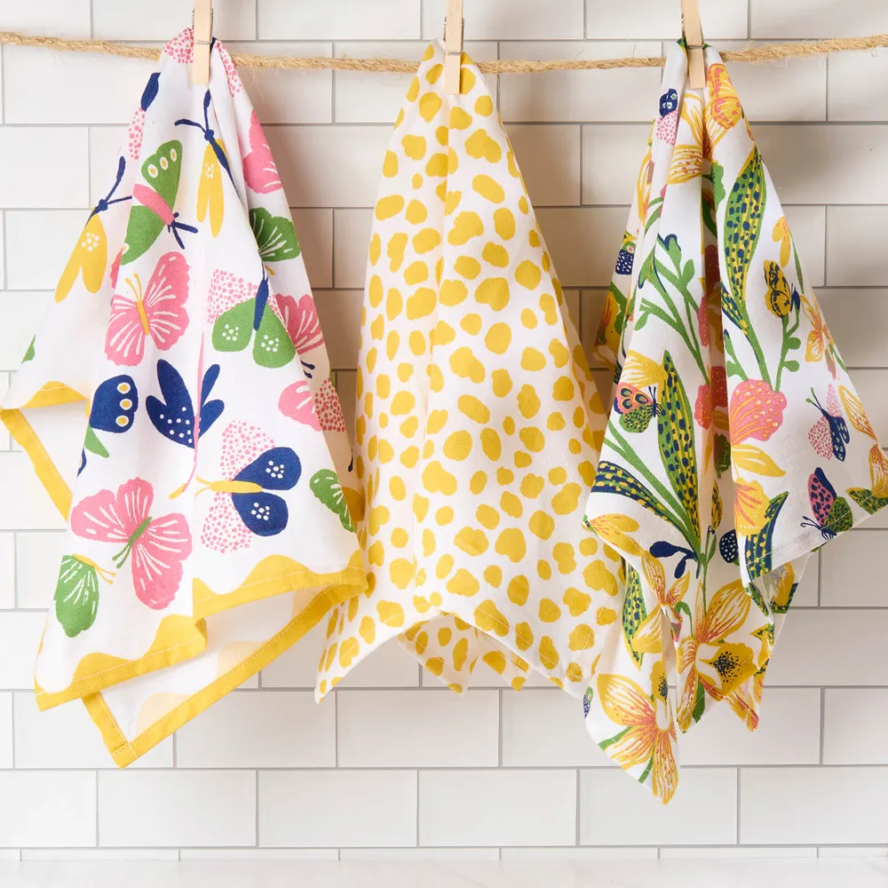 Bloom & Flutter Cotton Kitchen Towels (Set of 3)