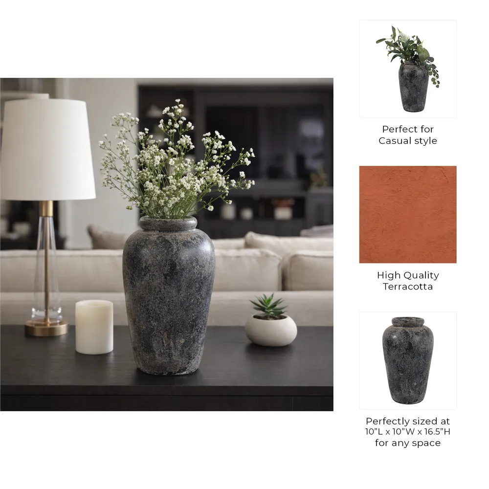 WILSONMOOR BLACK VASE 17 (IN)