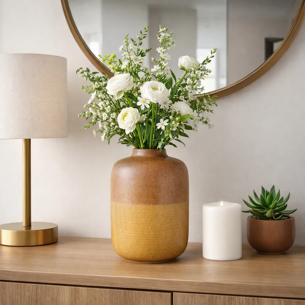 HERMONVALE TAN VASE 12 (IN)