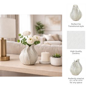 DYLANWORTH WHITE VASE 8 (IN) 10
