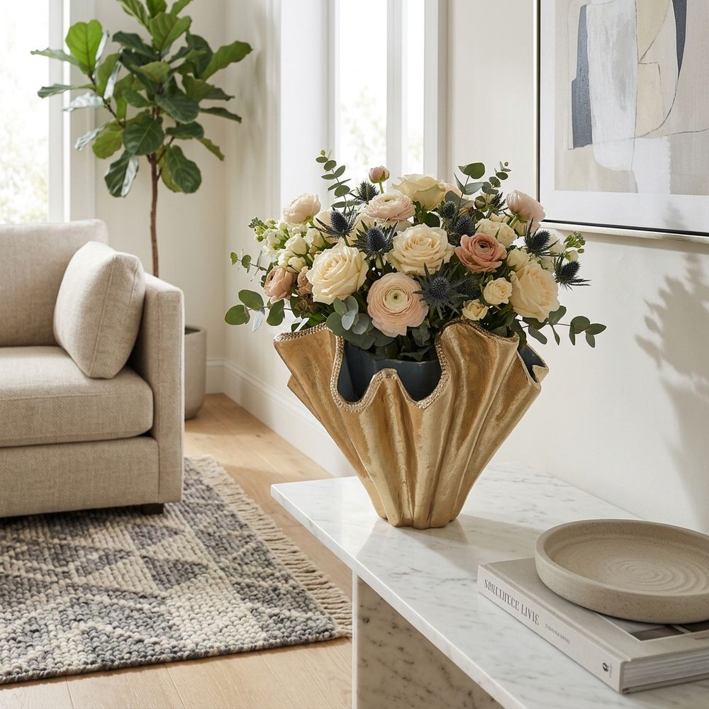 DRAYTONOAK GOLD VASE 14 (IN)