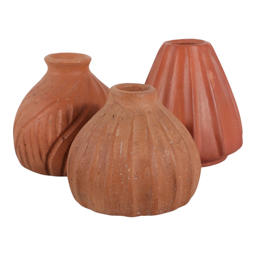 AVASHAW SET OF 3 RED VASES 5 (IN)
