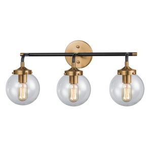 Boudreaux 24'' Wide 3-Light Vanity Light - Matte Black with Antique Gold 1