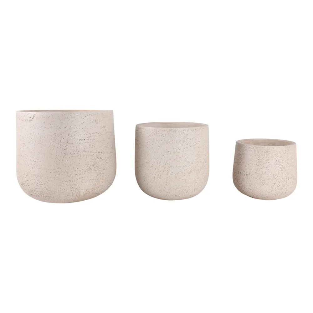 TODDCLIFF SET OF 3 IVORY PLANTER 16 (IN)