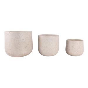 TODDCLIFF SET OF 3 IVORY PLANTER 16 (IN) 1