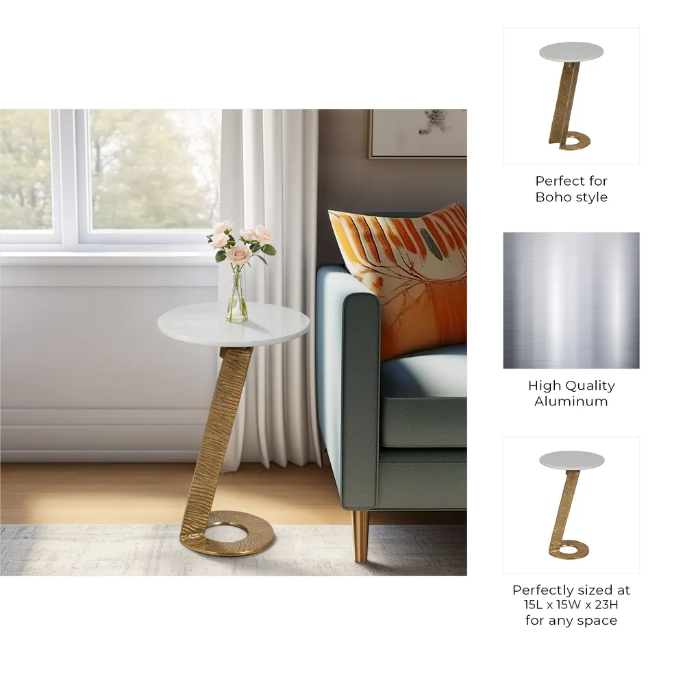 LEONABROOK WHITE TABLE 24 (IN)