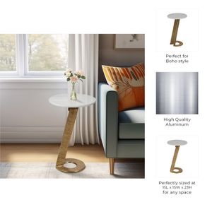 LEONABROOK WHITE TABLE 24 (IN) 9