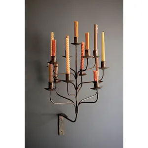 Iron 13 Taper Wall Candelabra 1