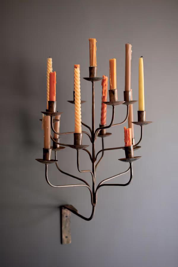 Iron 13 Taper Wall Candelabra