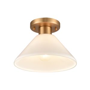 Vivica 10'' Wide 1-Light Flush Mount - Brushed Gold and Opal 3