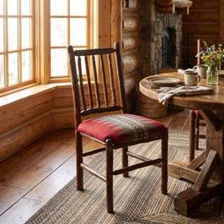 Hickory Spoke Back Side Chair - Upholstered Seat - Premium Fabric