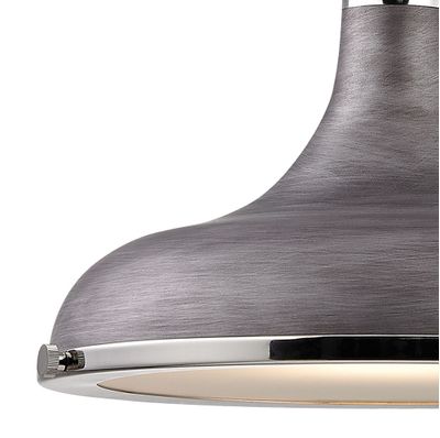 Rutherford 15″ Wide 1-Light Pendant - Weathered Zinc