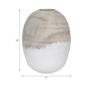 CHATHAMSIDE GRAY GLASS VASE 14 (IN) 8