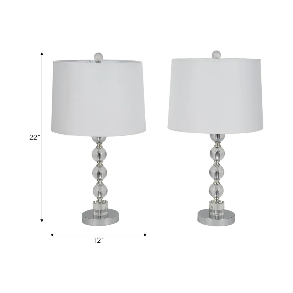 GUNNHAVEN SET OF 2 SILVER LAMPS 22 (IN)