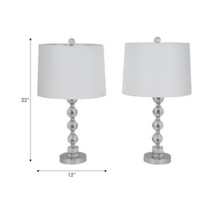 GUNNHAVEN SET OF 2 SILVER LAMPS 22 (IN) 9