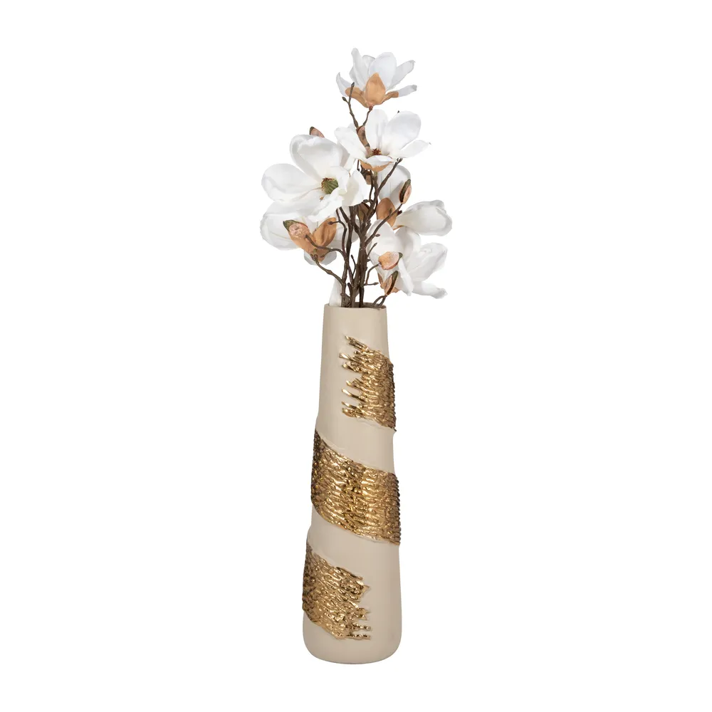 GREERWAY WHITE GLASS VASE 18 (IN)