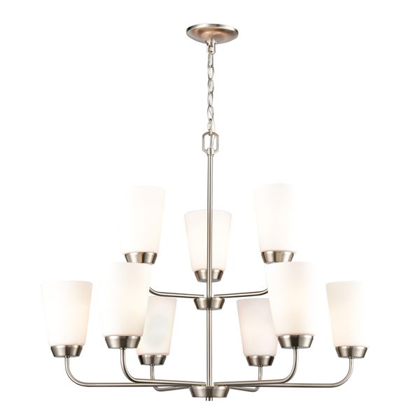 Winslow 30'' Wide 9-Light Chandelier - Brushed Nickel