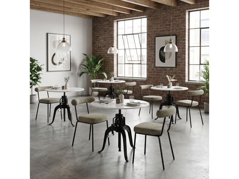 Mufid Bistro Table White & Black 10