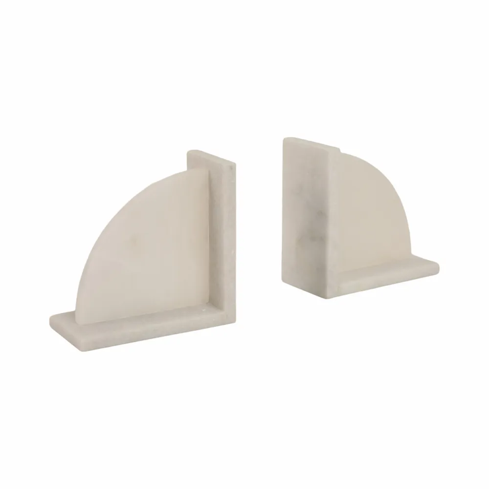 JULIANWIND SET OF 2 WHITE BOOKENDS 6 (IN)