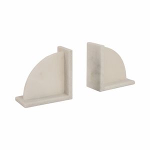 JULIANWIND SET OF 2 WHITE BOOKENDS 6 (IN) 4