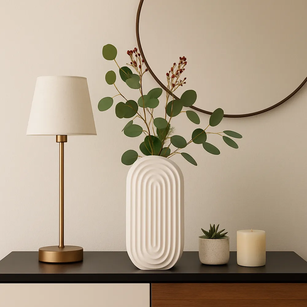 ELTONLAND WHITE VASE 11 (IN)
