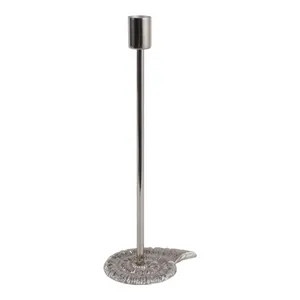 11X4" SEASHELL BASE TAPER HOLDER, SILVER 3