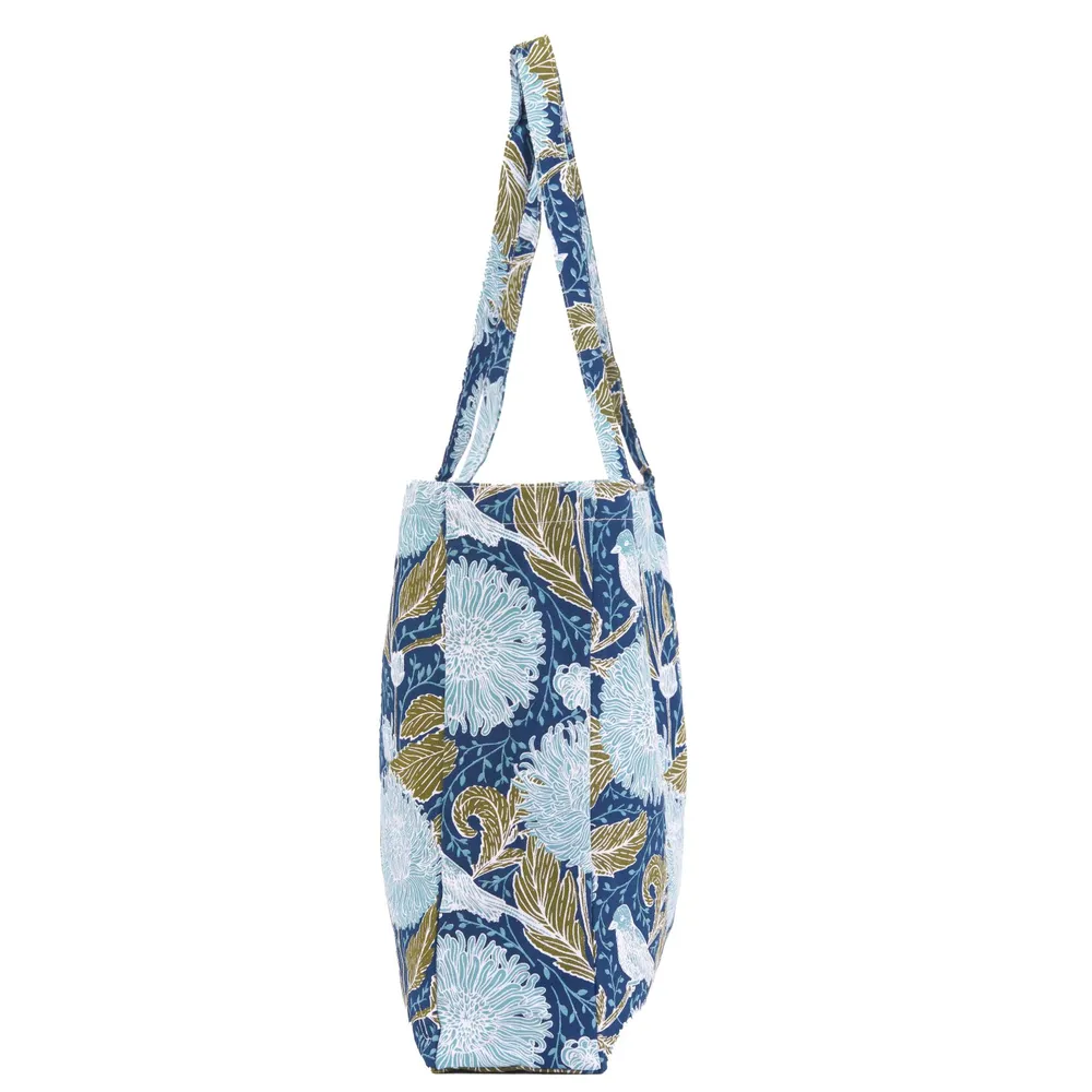 Chrysanthemum Bird Little Shopper Canvas Tote Bag