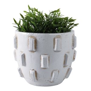 9X8" SCULPTURAL HOBNAIL PLANTER, WHITE 2