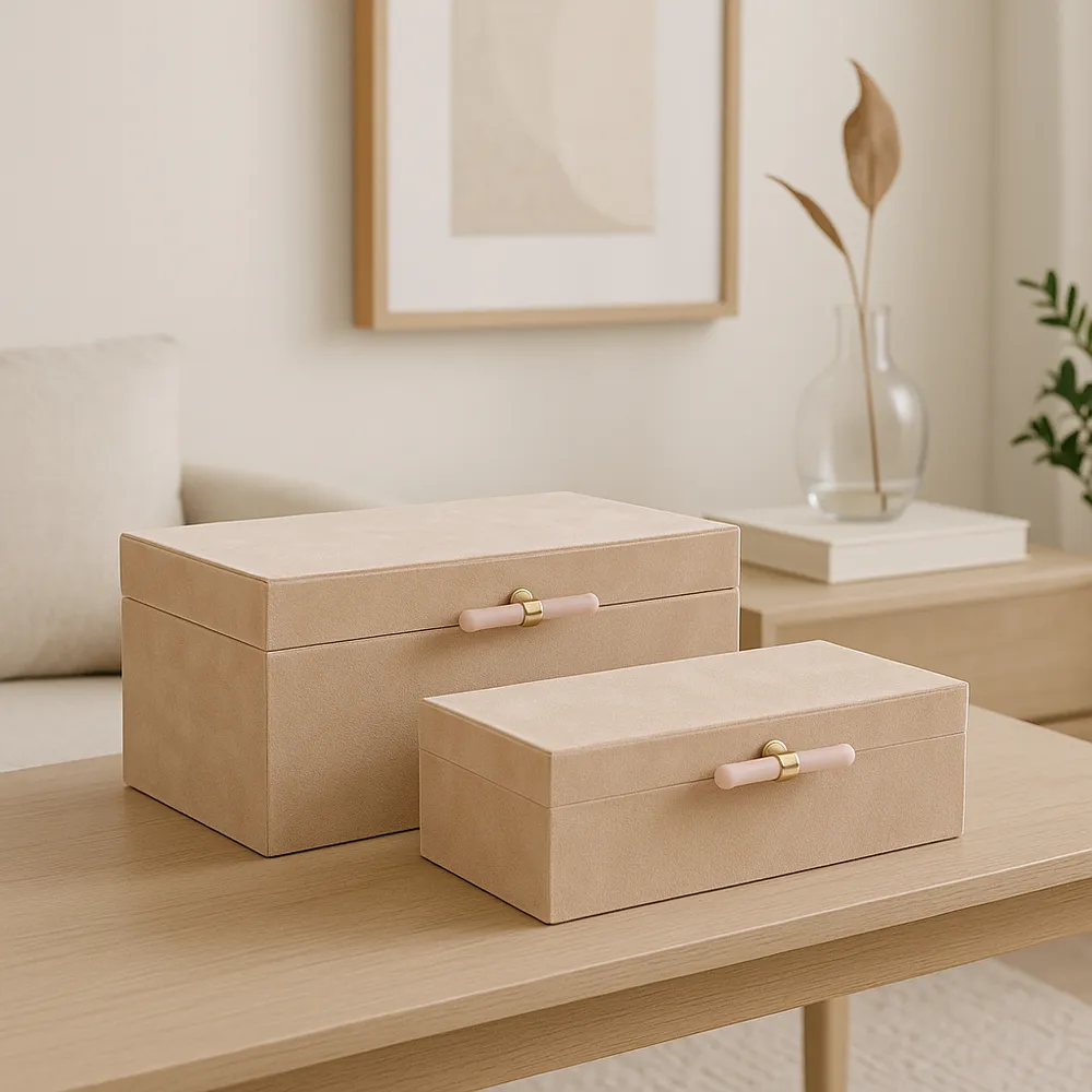 HAVENGATE SET OF 2 TAN BOXES 6 (IN)