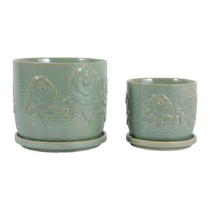 HOBARTGATE SET OF 2 GREEN PLANTER 7 (IN) 4