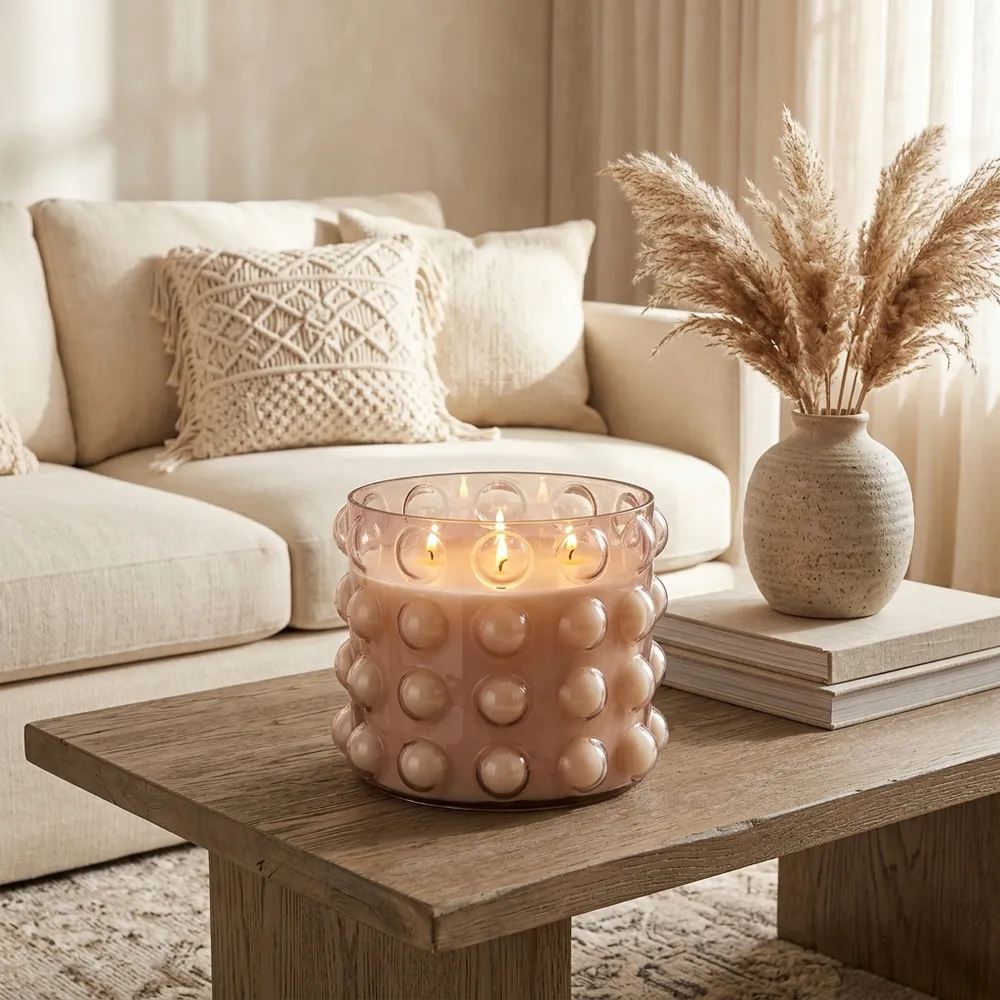 BUFORDHAM PINK CANDLE 7 (IN)
