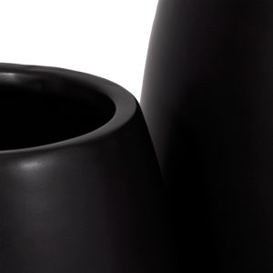 SUTTONOAK SET OF 2 BLACK PLANTER 8 (IN) 6