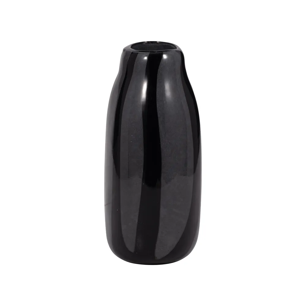 TARYNSHAW BLACK GLASS VASE 10 (IN)