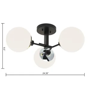 Triple Play 24.5'' Wide 3-Light Semi Flush Mount - Polished Nickel 2