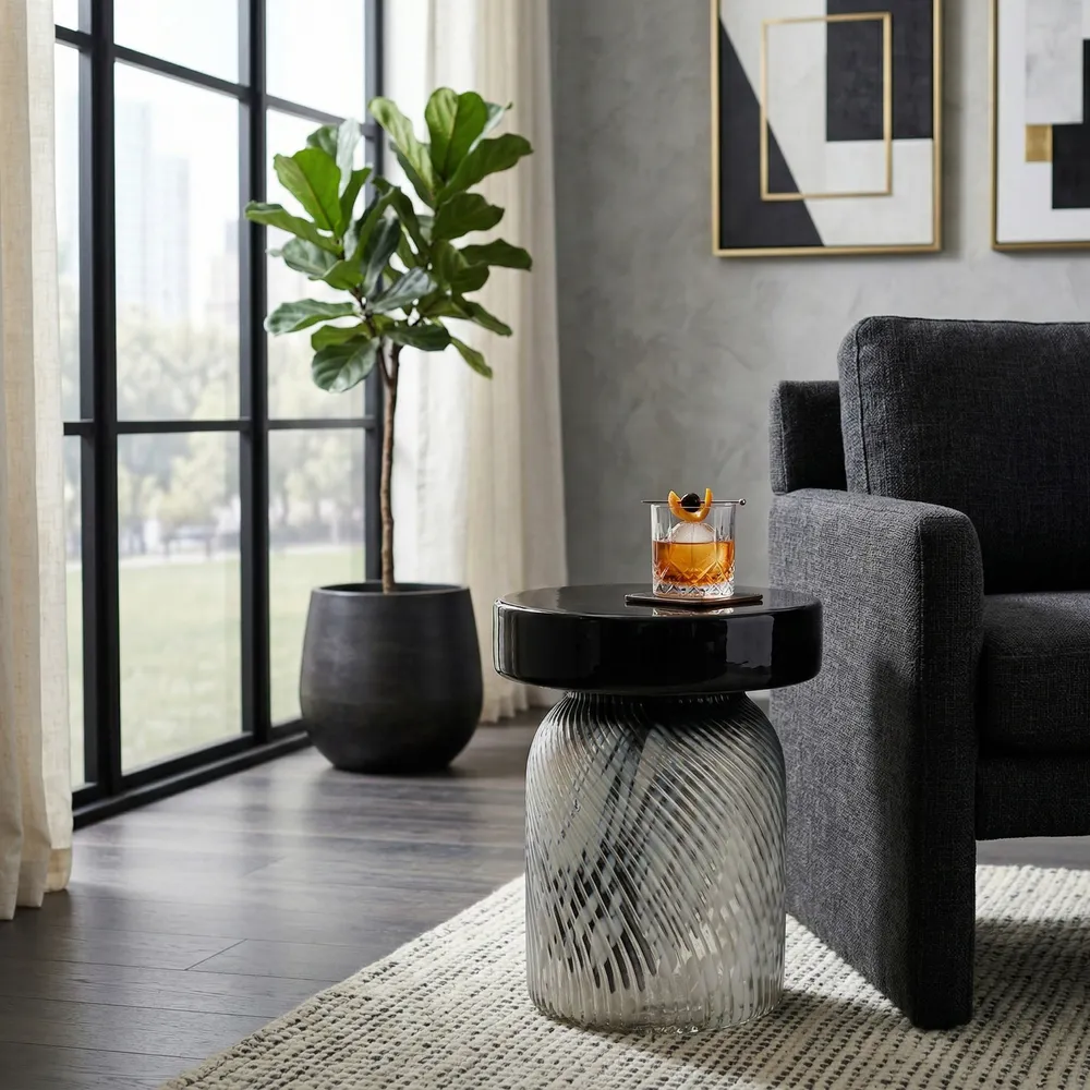 SUTTONBURN BLACK TABLE 20 (IN)