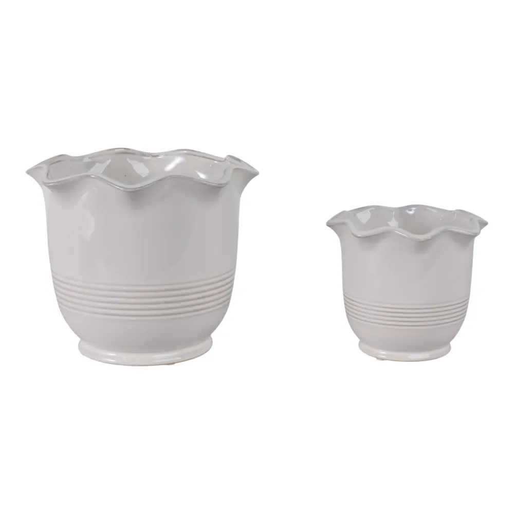 LENNONMOOR SET OF 2 IVORY PLANTER 8 (IN)