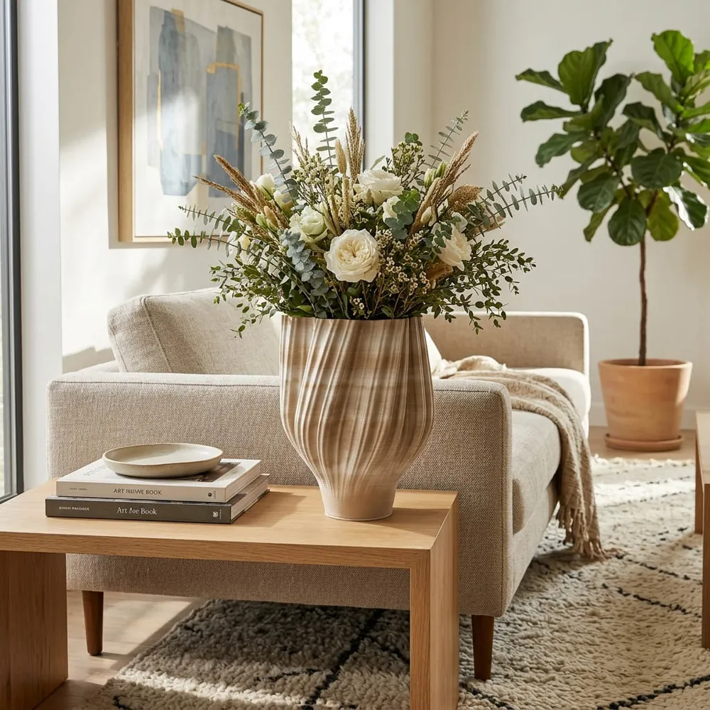 SYLVANTON TAN VASE 18 (IN)