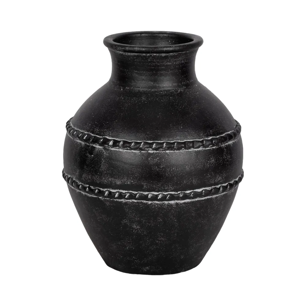 ROSEBEACH BLACK VASE 14 (IN)