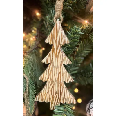 Striated Tree Ornament 7x3in