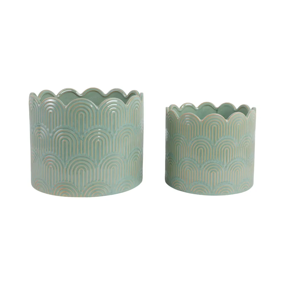 MORGANWIND SET OF 2 GREEN PLANTER 10 (IN)