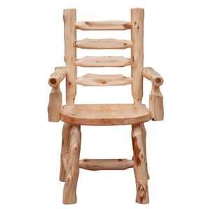 Cedar Ladder-back Log Arm Chair - Coffee 3