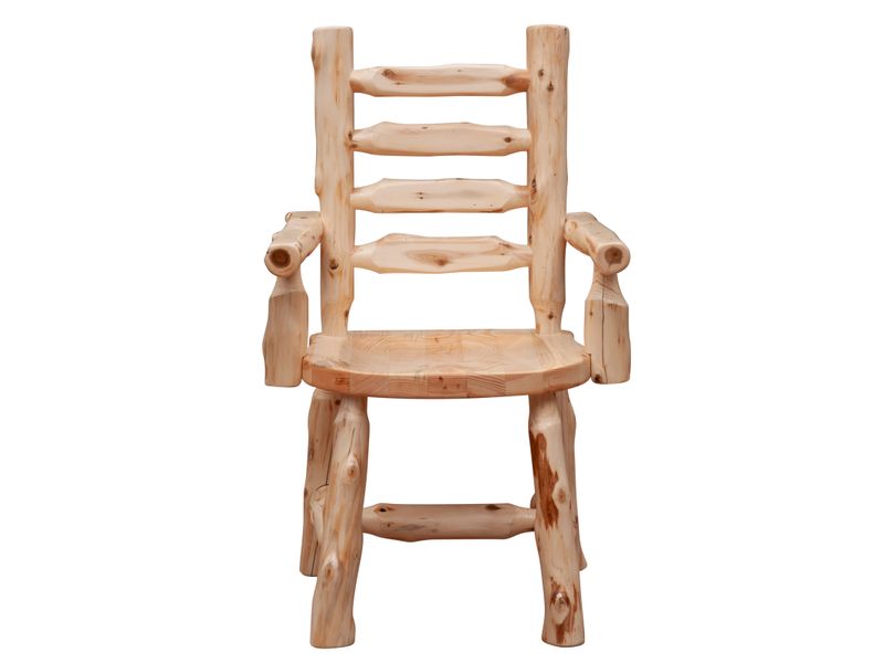 Cedar Ladder-back Log Arm Chair - Coffee 3